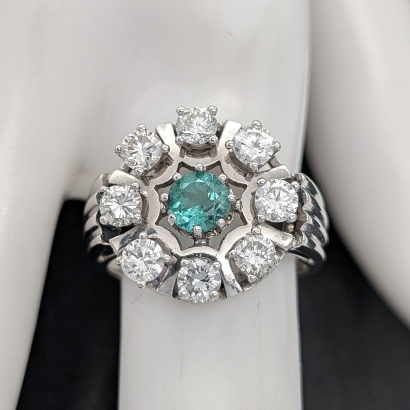 585/14K Gold 0,80ct Brillanten Smaragd Ring - 8,10g - Damenring [Gr.54] #1503