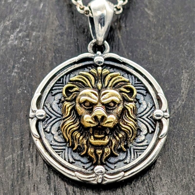 Anhänger Löwe 925 Sterling Silber Retro Löwen - 14g - für Ketten #008