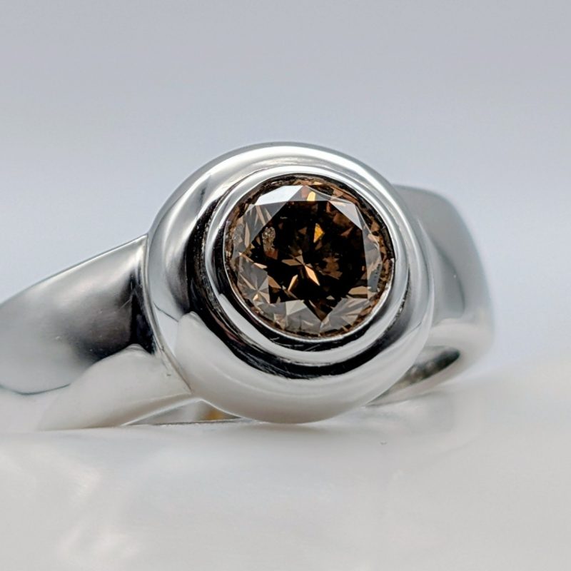 Brillant Ring Weißgold 585/14K Champagner 1,00ct – 9,30 g – [Gr.57] #1558