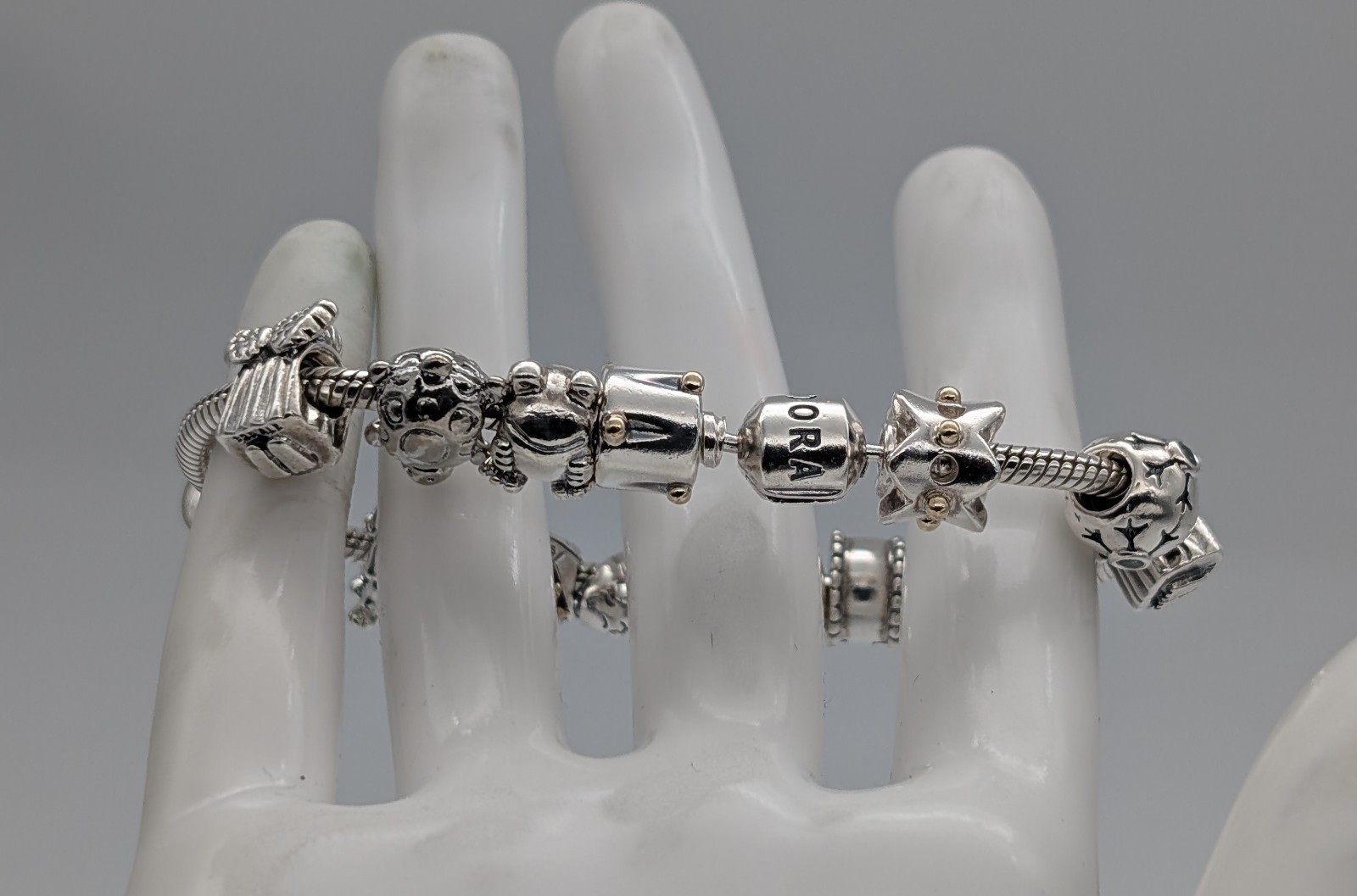 Pandora Armband 925 Sterling Silber - 55,40 g - Charmarmband 18cm #1858