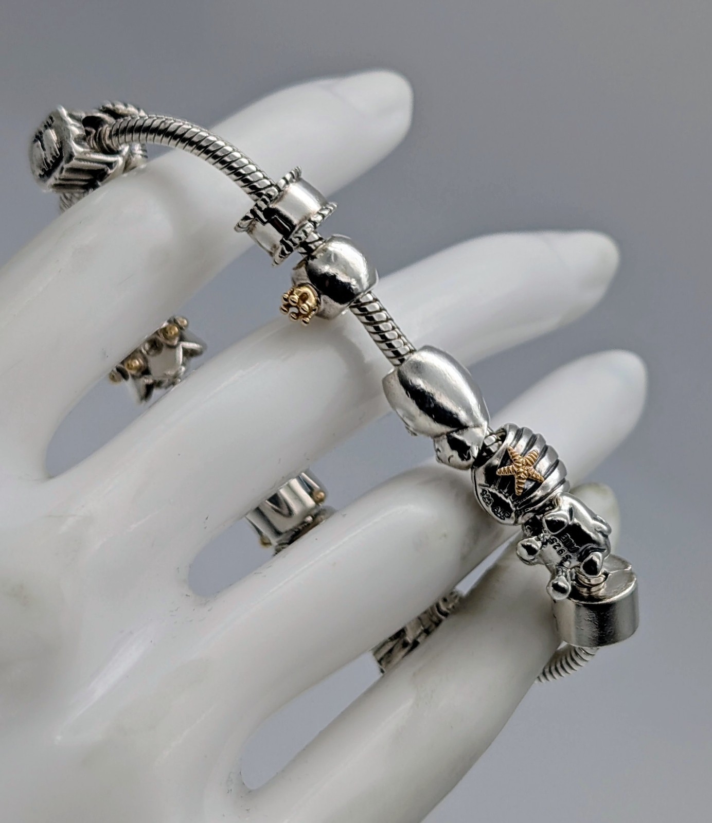 Pandora Armband 925 Sterling Silber - 55,40 g - Charmarmband 18cm #1858