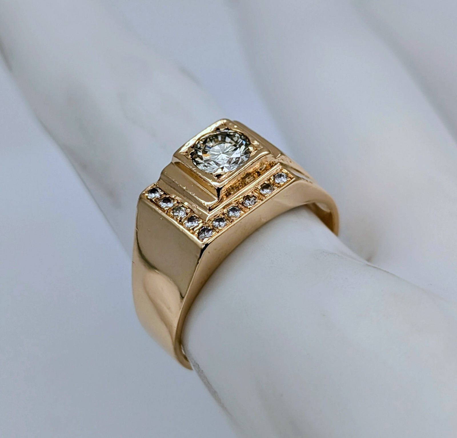 Brillant Ring 585/14K Gelbgold 0,70ct Siegelring – 5,80 g – [Gr.55] #1885