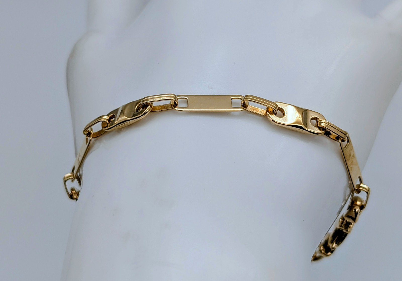 Plattenarmband 585/14K Gelbgold – 7,70g –Gliederarmband 21,50cm #1903