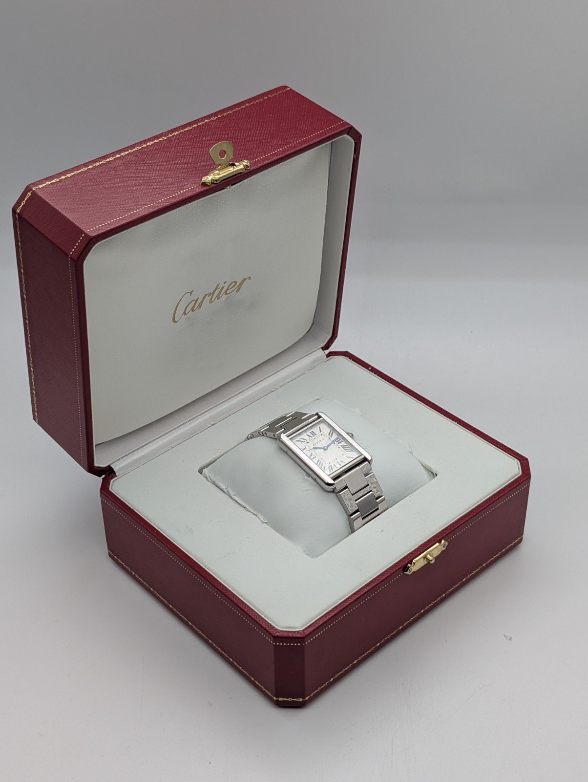 Cartier Tank Solo Uhr Edelstahl Ref. 3169 Quarz | Ø27x35mm mit Cartier Box #1937