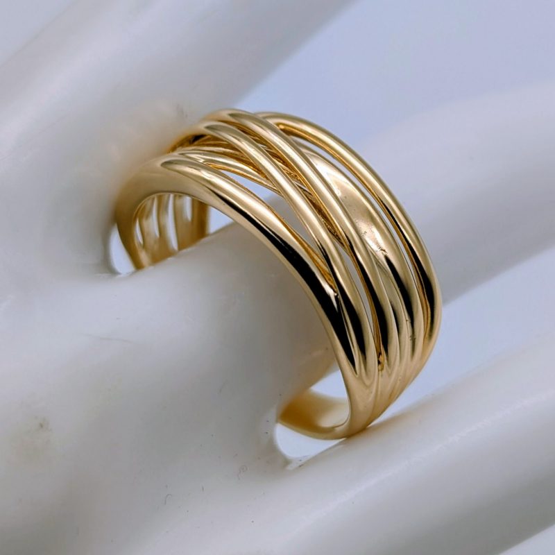 Moncara Damenring 750/18K Gelbgold – 10,20g – (Größe 68) Designer Ring #1902