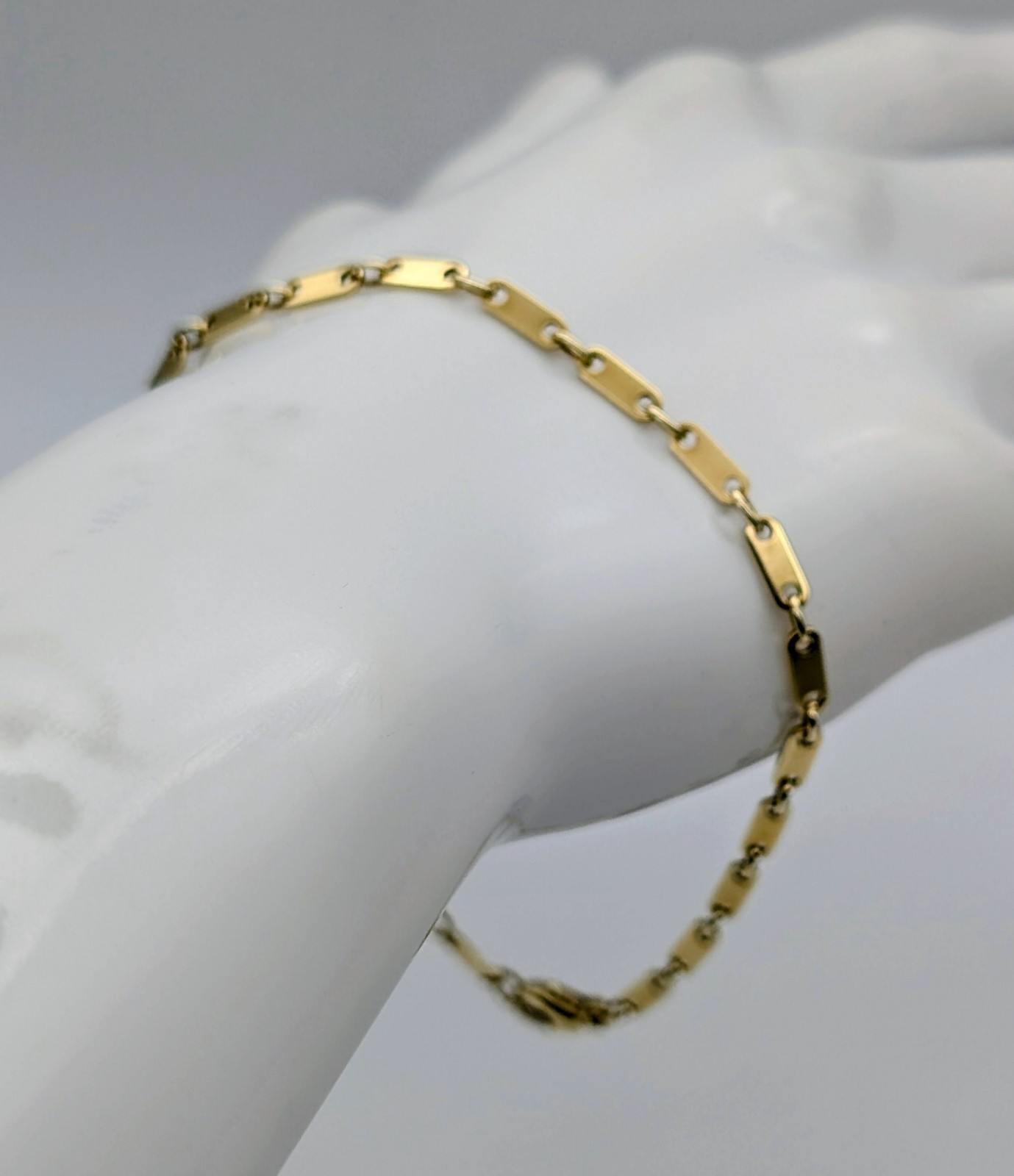 Plattenarmband Armband -585/14K Gelbgold – 6,70g – 23cm #1985