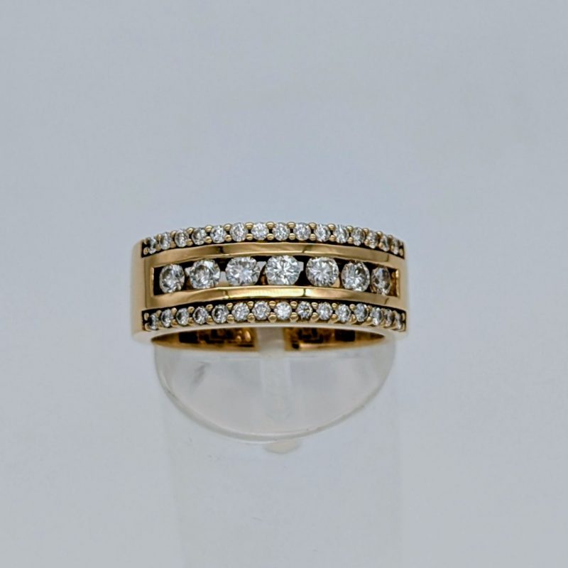 Brillant Damenring Coktail Ring Gelbgold 585/14K – 8g – (Größe 56) Design #1966
