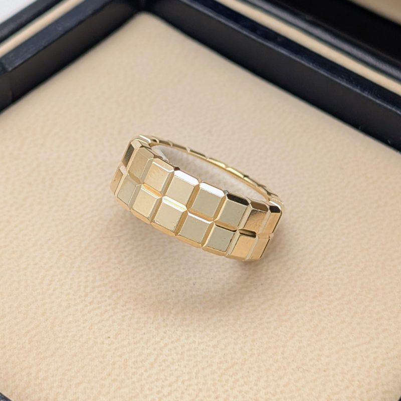 Chopard Ice Cube Gelbold Ring 750/18K – 11,20g – (Größe 54) Designer Ring #1992