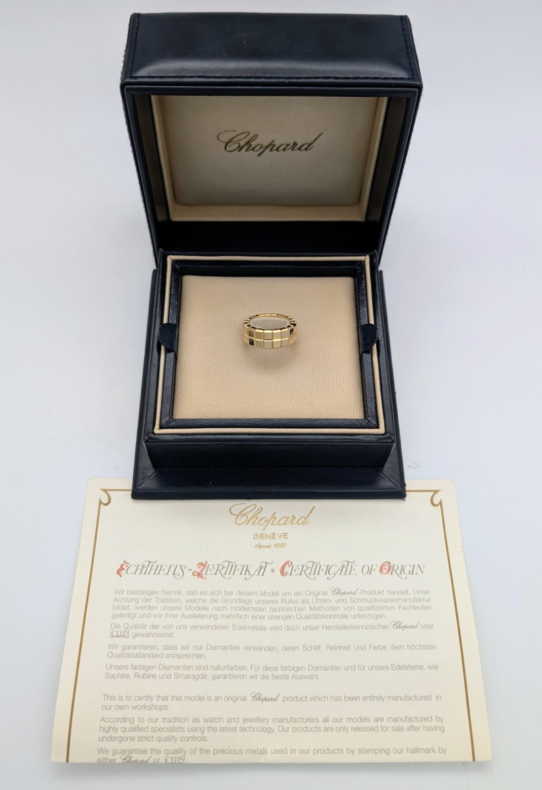 Chopard Ice Cube Gelbold Ring 750/18K – 11,20g – (Größe 54) Designer Ring #1992