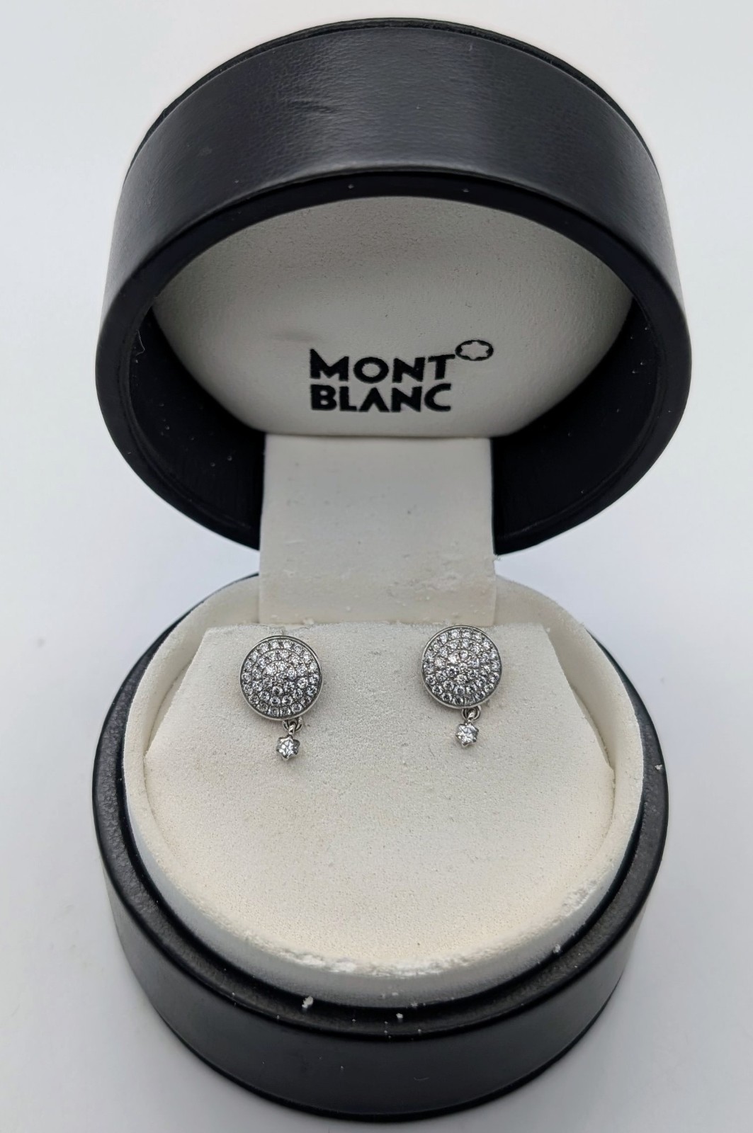 MontBlanc Dame Blanche Ohrringe Weißgold 0,45ct Diamant 750/18K – 6,90g #1976