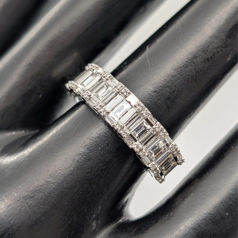 Baguett Brillant Damen Ring 1,22ct Weißgold 585/14K – 4,10g – (Gr. 56) #2007