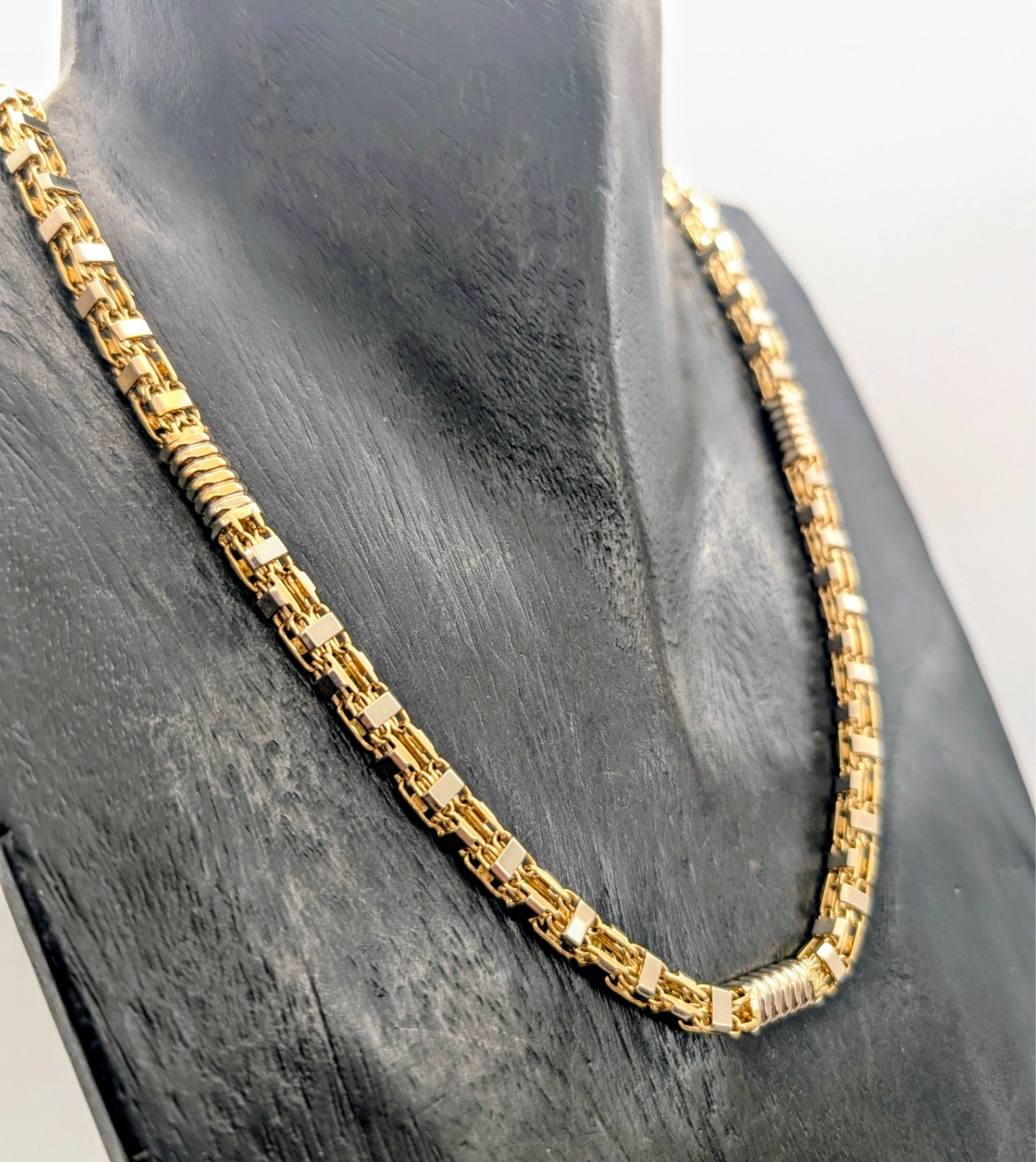 Königskette Kette 585/14K Gelb-Weißgold –84,30g – Gliederkette 55,50cm #3004