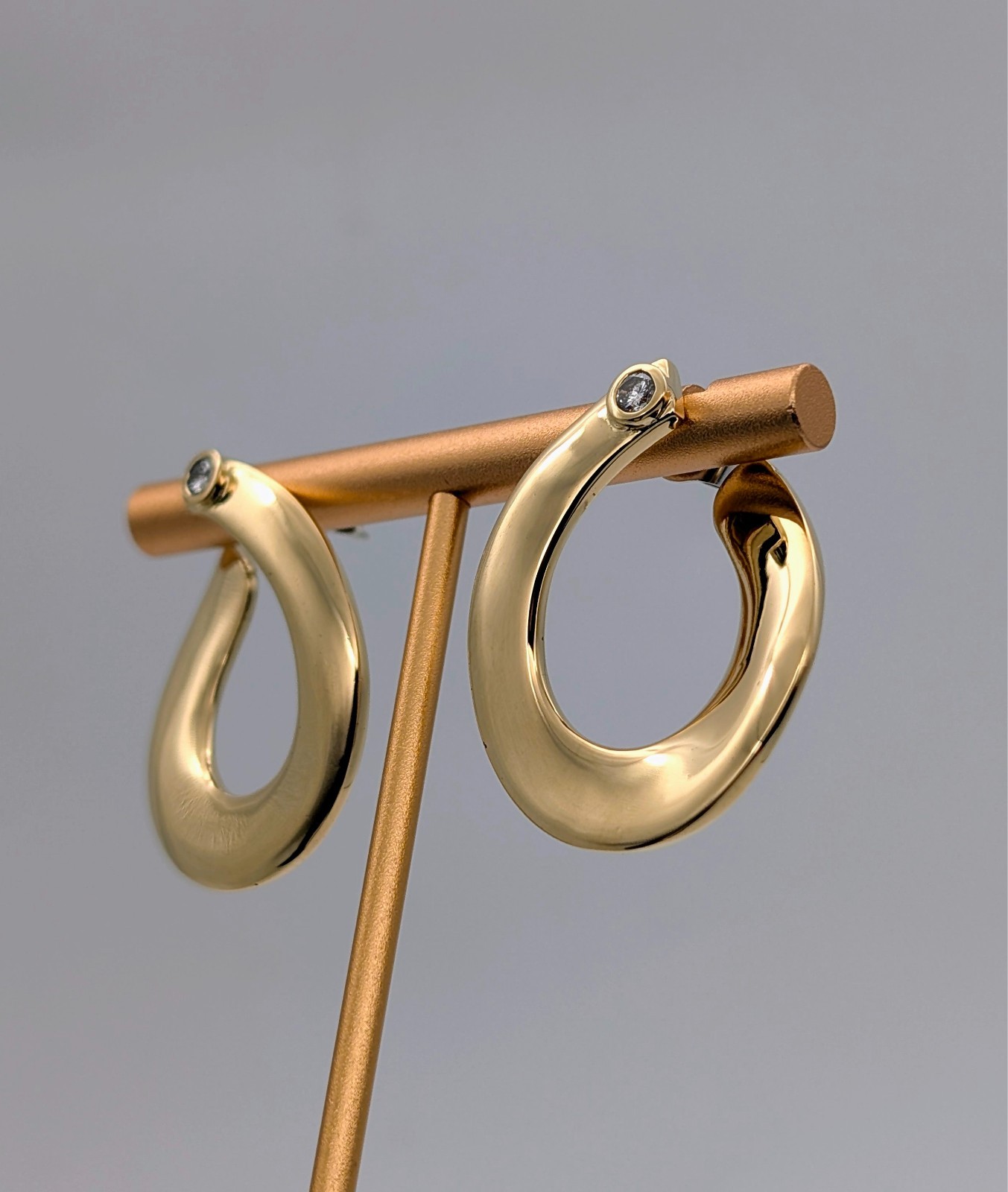 Brillant Creolen 0,20ct Gelbgold 750/18K – 13,50g - Damen Ohrringe #3000