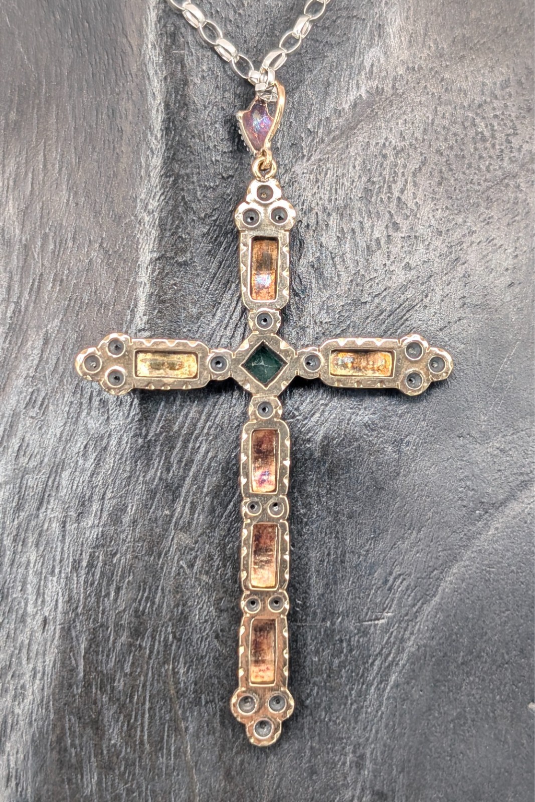 Antiker Anhänger Kreuz 750/18K Gelb-Weißgold – 13,40g – für Halsketten #2097