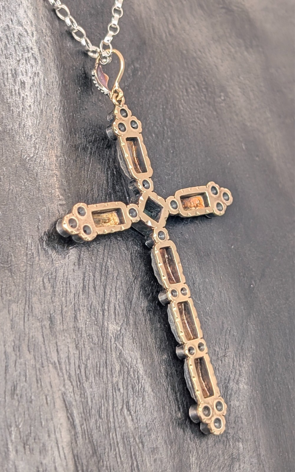 Antiker Anhänger Kreuz 750/18K Gelb-Weißgold – 13,40g – für Halsketten #2097