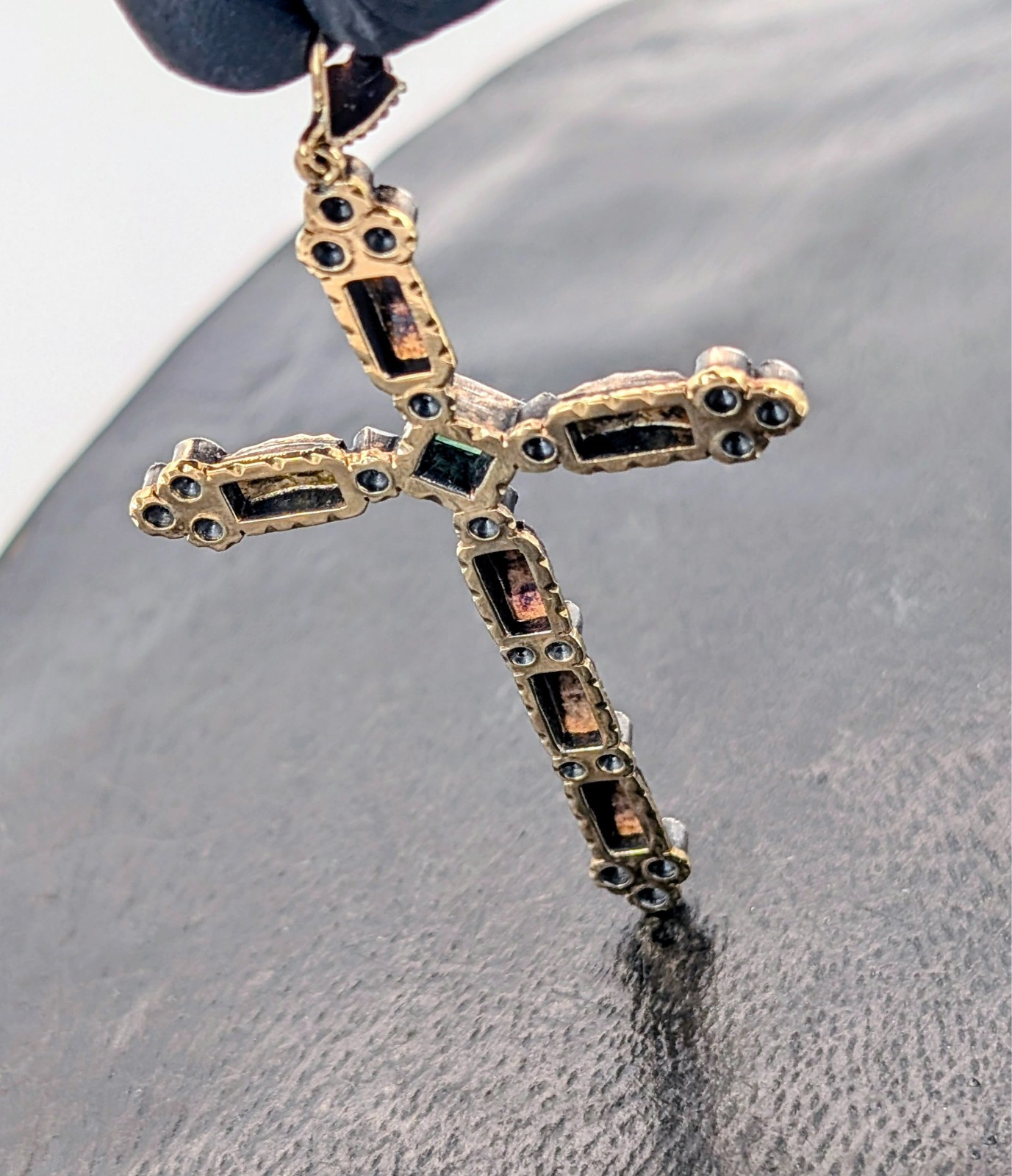 Antiker Anhänger Kreuz 750/18K Gelb-Weißgold – 13,40g – für Halsketten #2097
