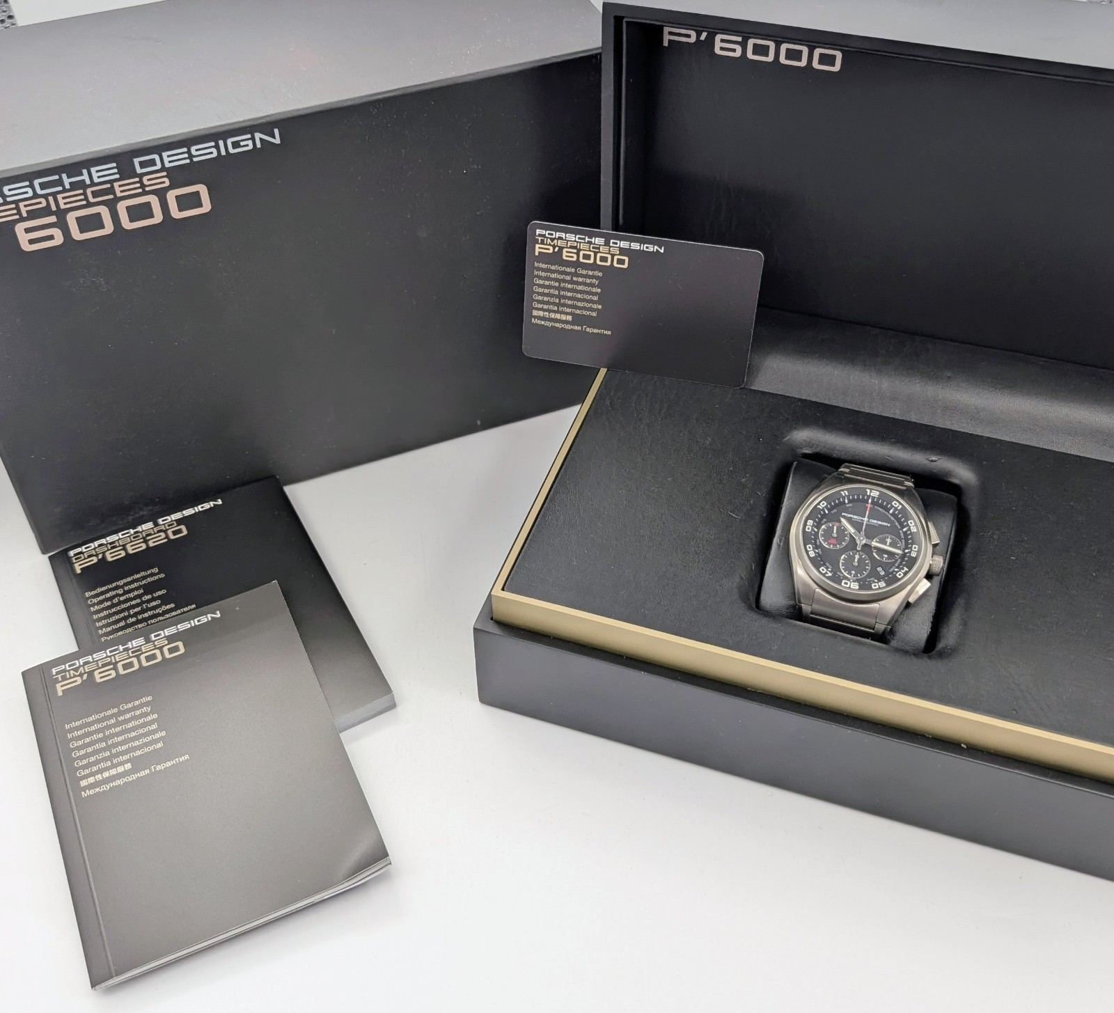 Porsche Design Dashboard Chronograph P6620.11 Uhr Uhr Ø44mm Fullset #3020