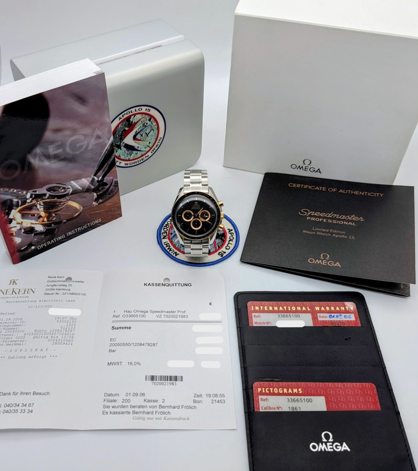 Omega Speedmaster Apollo 15 Ref. 3366.51.00 Limited Edition Full Set Ø42mm #3034