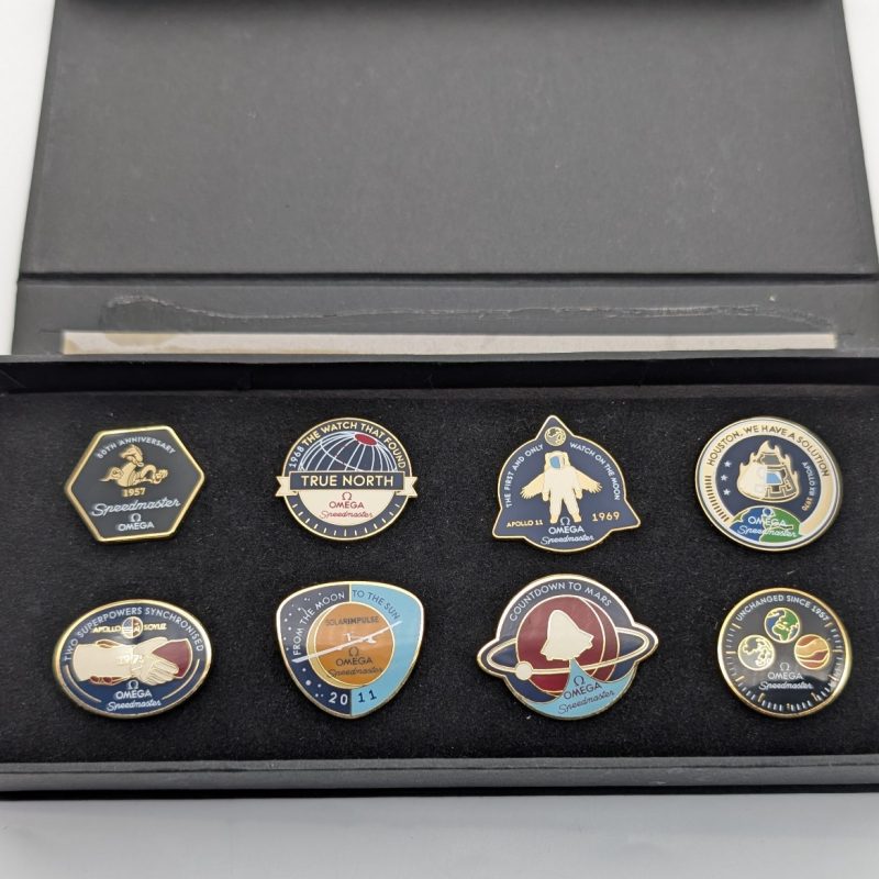 Omega Speedmaster 50th Anniversary 8 x Pin Set 2007 – Limited Edition #3057