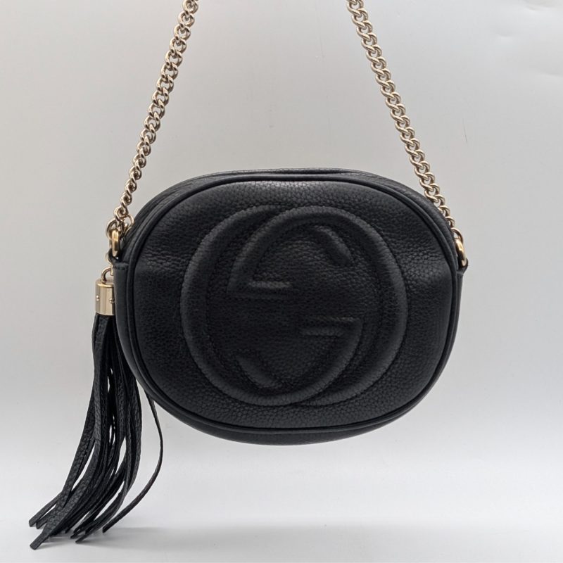 Gucci Soho Disco Kamera Umhängetasche – Schwarz Leder #2073