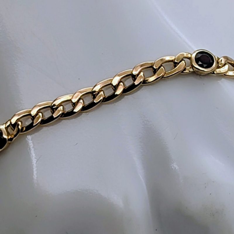 Panzerarmband Rubin Armband 585/14K Gelbgold –5,10g – 19,50cm #1897