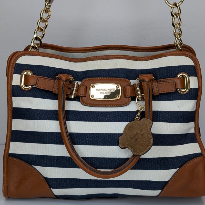 Michael Kors Tasche Umhängetasche – Hamilton Bag Blue White Canvas #3080