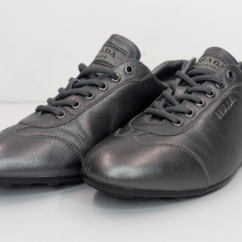 PRADA Milano Sneaker – Schwarz Leder – EU 37 – Luxus Low-Top Schuhe #NA