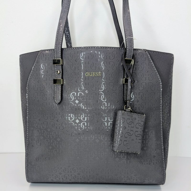 GUESS Gia Tote Bag – Grau (Stone) – 39 cm – Monogram Design #3083