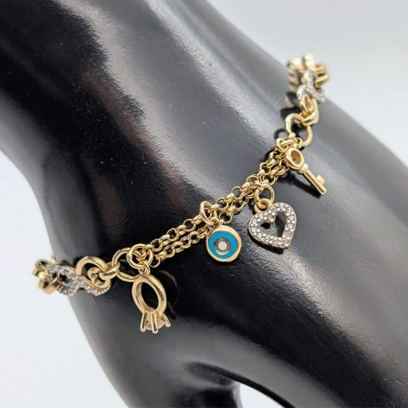 Bettelarmband Armband Charm-Armband 585/14K Gelbgold – 7,20g – 19,50cm #3024