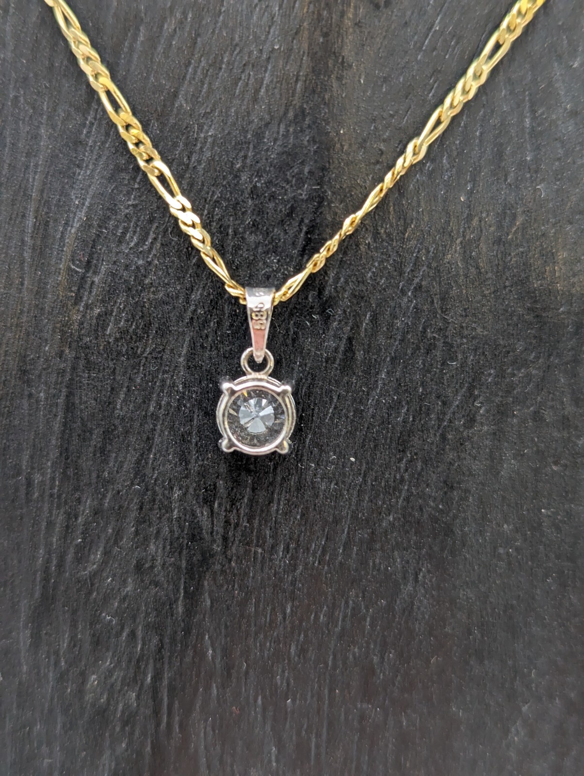 Zirkon Anhänger 585/14K 0,90Gramm Weißgold Edelstein #92