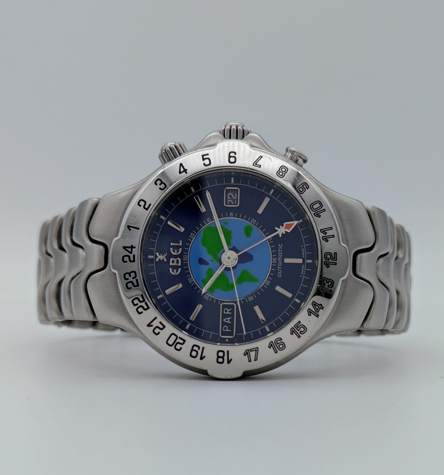 EBEL Sportwave Meridian GMT Automatik World Timer Edelstahl Ø40 mm Uhr #32