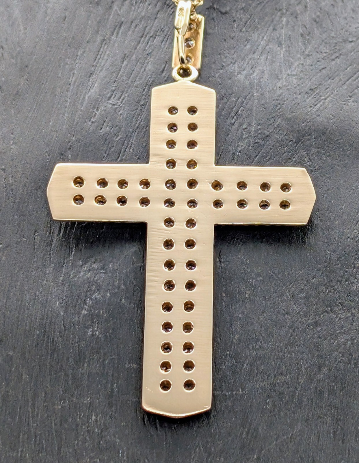 Brillanten Anhänger kreuz Jesus 585/14K 28,90Gr. Gelbgold Goldanhänger 5,0ct#553