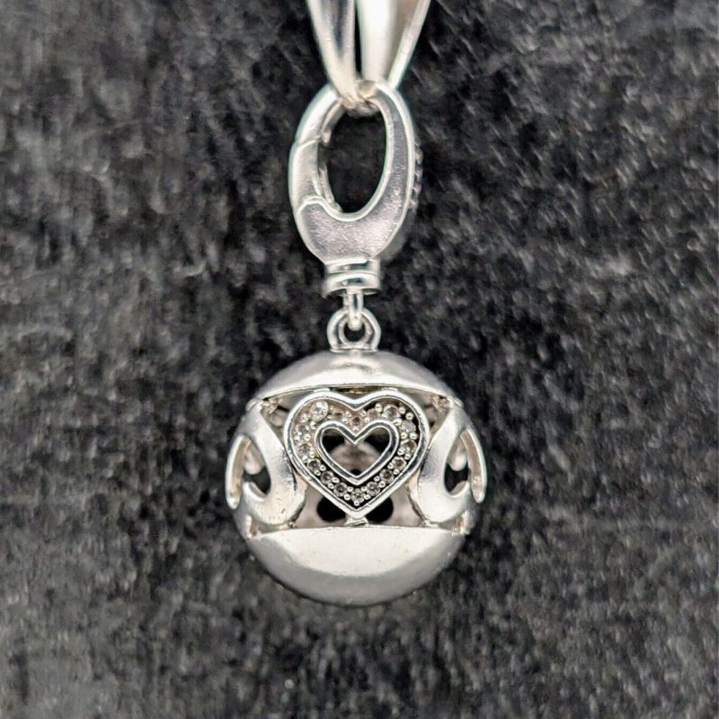 Jette Joop Kugel Herz Anhänger 925 Sterling Silber für Ketten - 8,20g - #1423