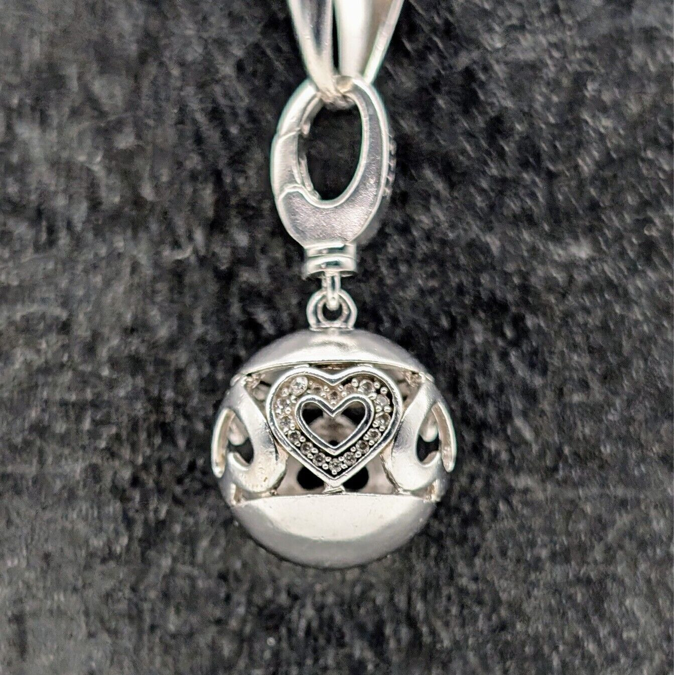 Jette Joop Kugel Herz Anhänger 925 Sterling Silber für Ketten - 8,20g - #1423