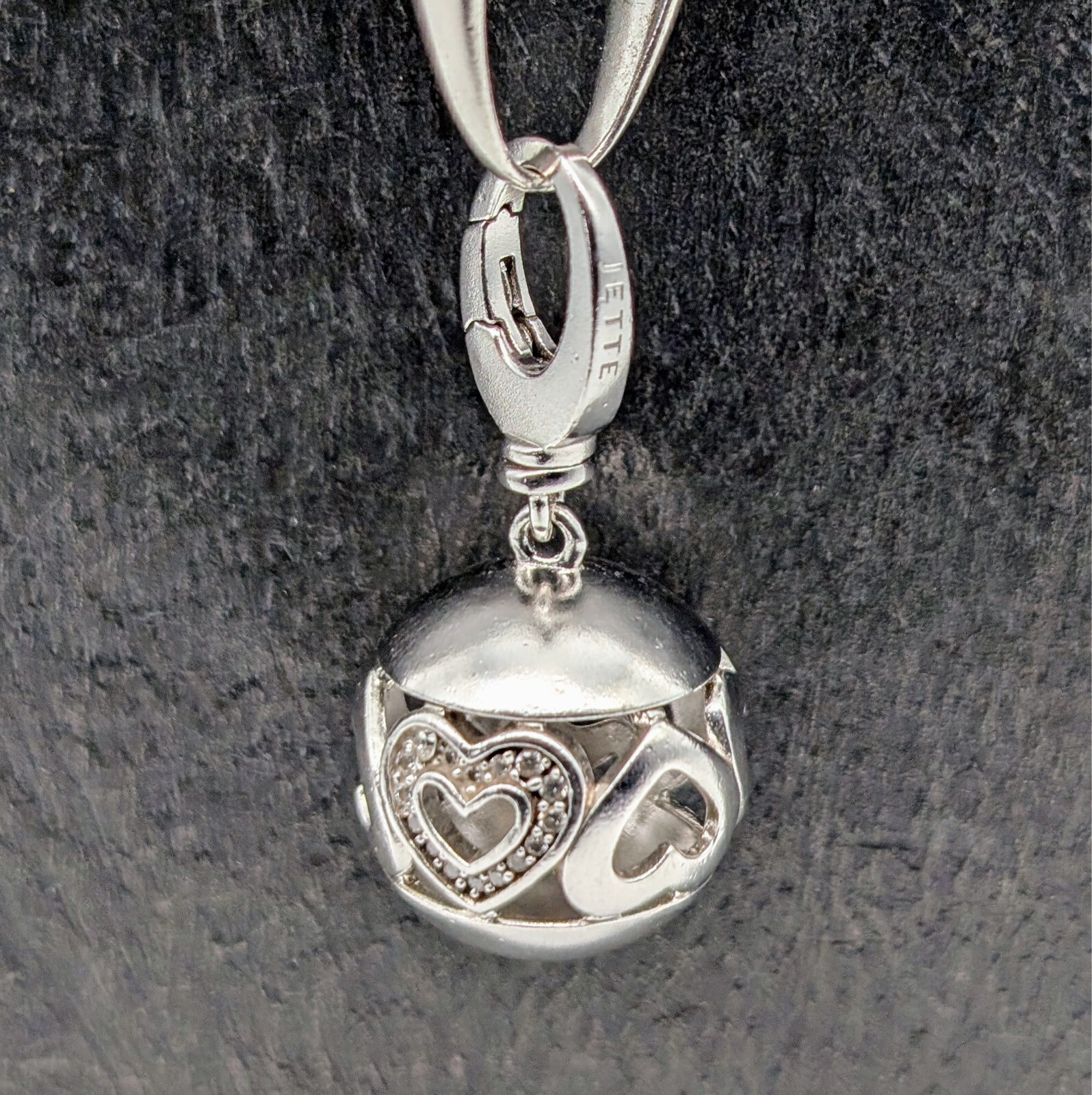 Jette Joop Kugel Herz Anhänger 925 Sterling Silber für Ketten - 8,20g - #1423