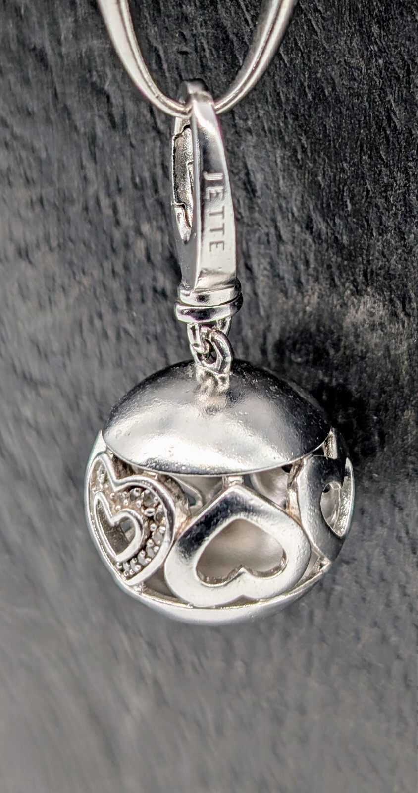 Jette Joop Kugel Herz Anhänger 925 Sterling Silber für Ketten - 8,20g - #1423