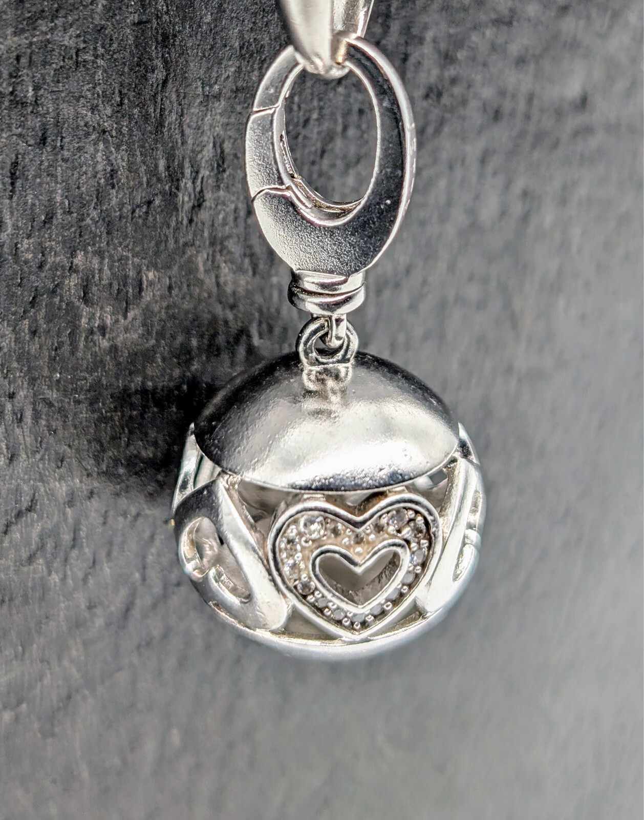 Jette Joop Kugel Herz Anhänger 925 Sterling Silber für Ketten - 8,20g - #1423