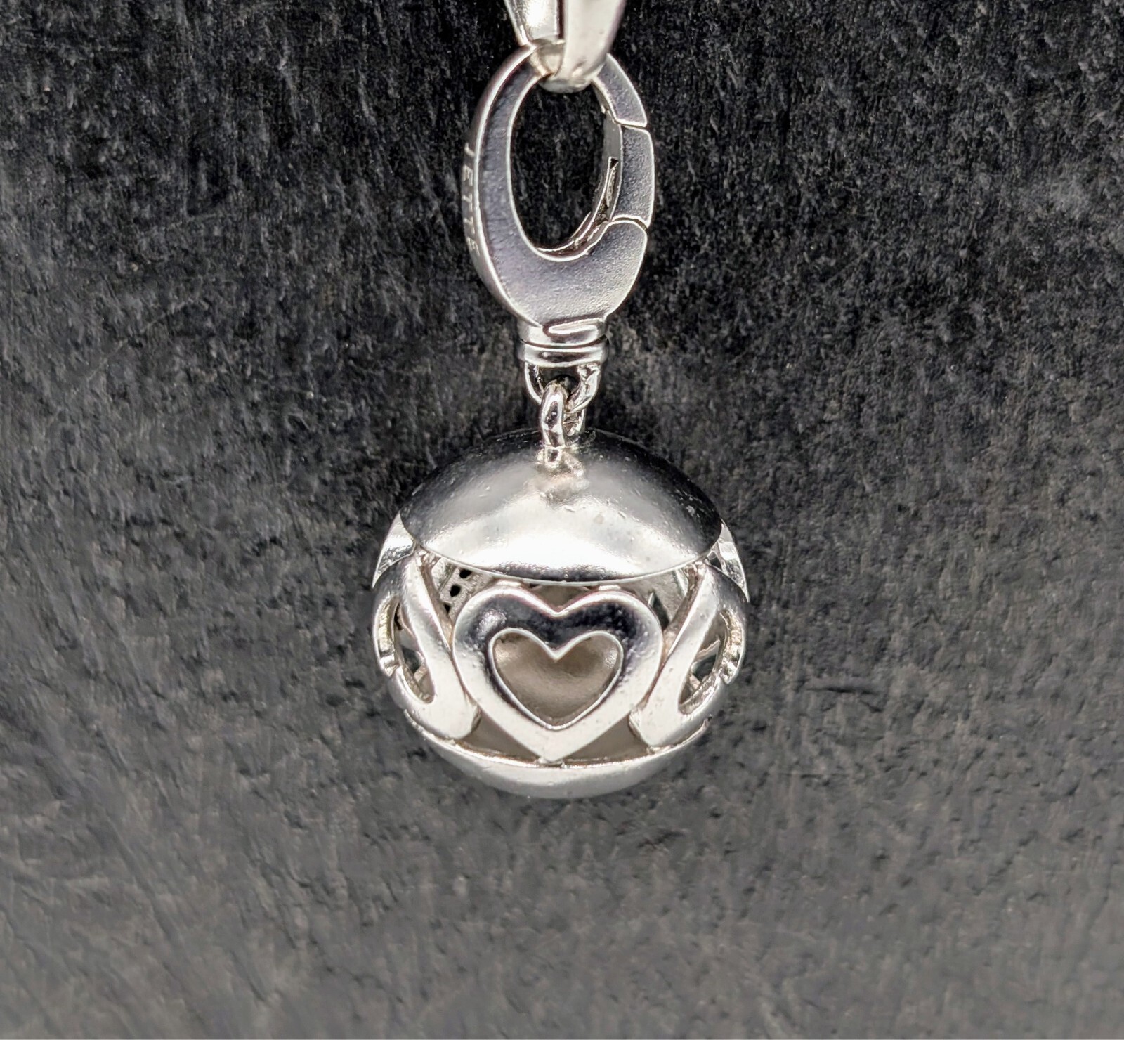 Jette Joop Kugel Herz Anhänger 925 Sterling Silber für Ketten - 8,20g - #1423