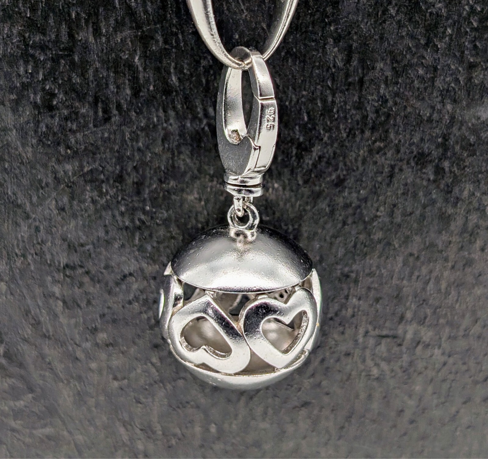 Jette Joop Kugel Herz Anhänger 925 Sterling Silber für Ketten - 8,20g - #1423