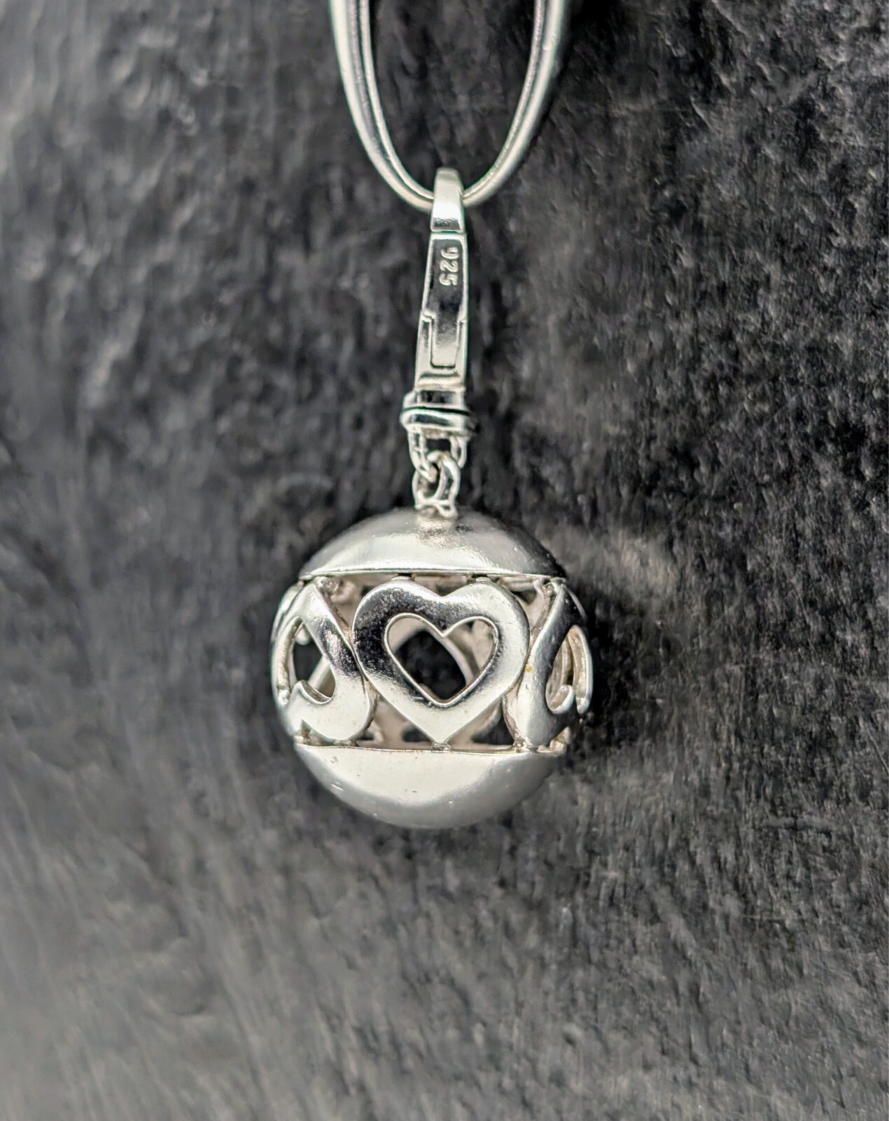 Jette Joop Kugel Herz Anhänger 925 Sterling Silber für Ketten - 8,20g - #1423