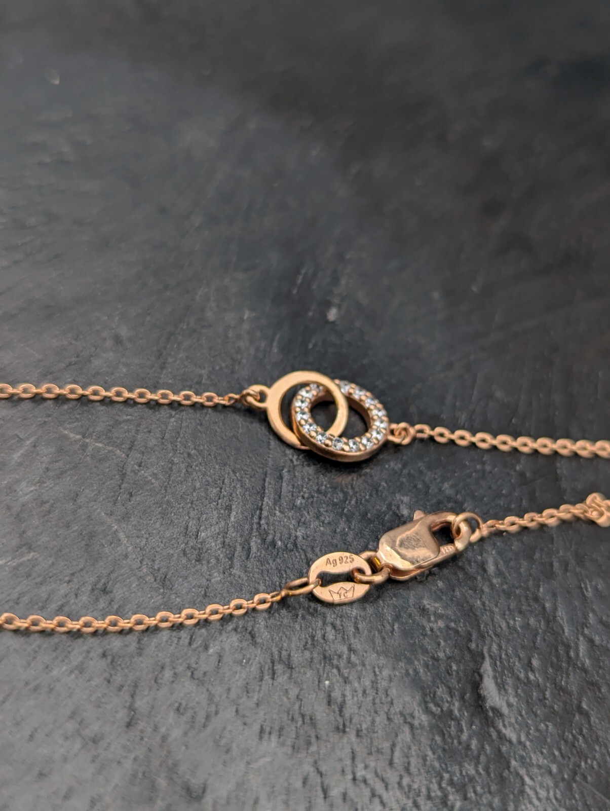Collier Halskette Gliederkette 925 Sterling Silber Rose Kette 43,50cm 2,30Gr.