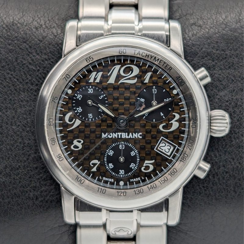 Montblanc Star Meisterstück Chronograph Uhr 7038 Quarz Uhr Stahl Ø36mm #824