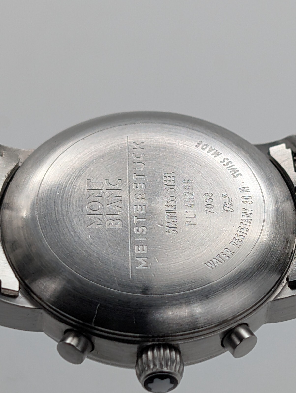 Montblanc Star Meisterstück Chronograph Uhr 7038 Quarz Uhr Stahl Ø36mm #824