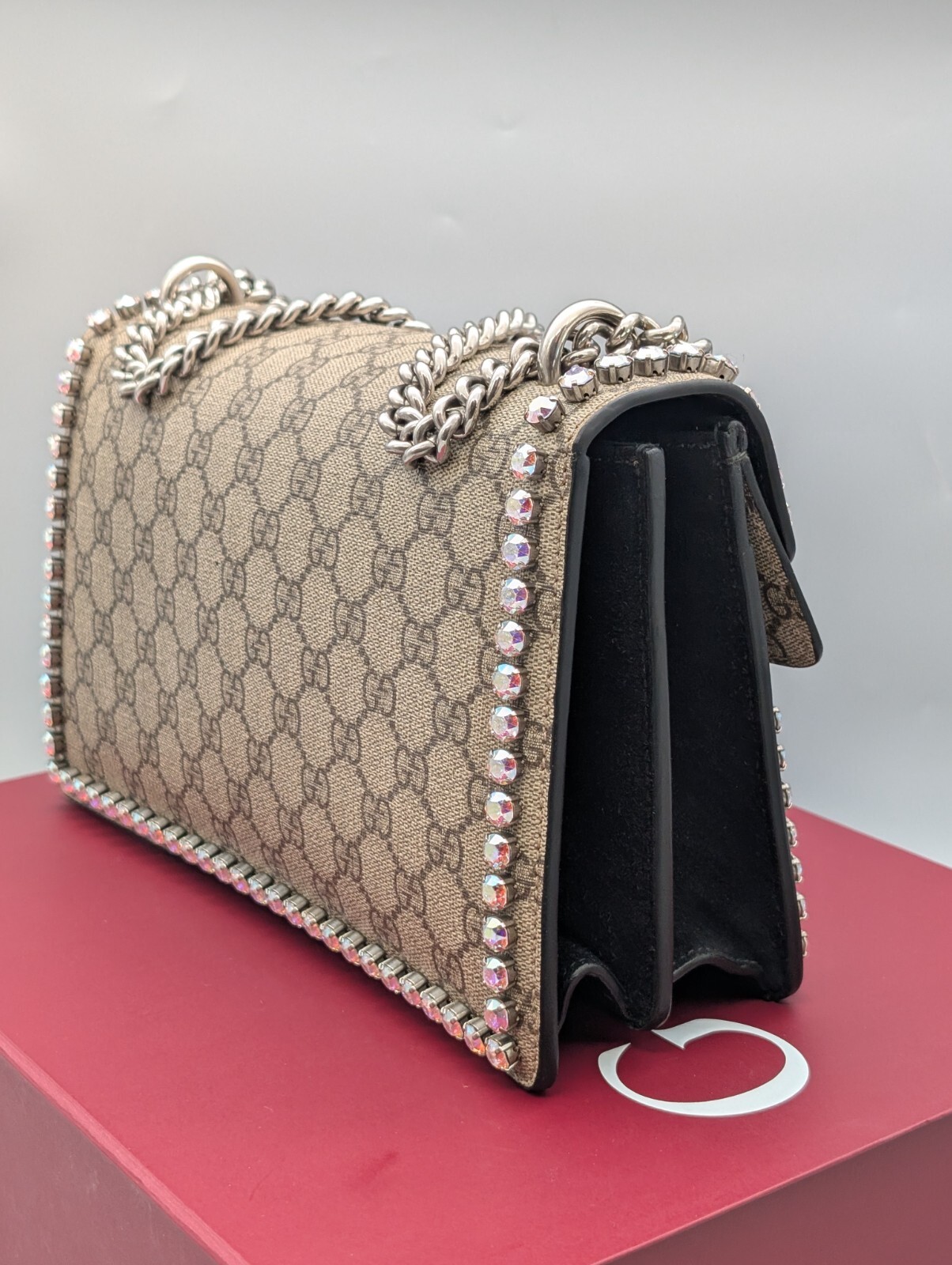 Gucci Dionysus GG Supreme Small Crystal Umhängetasche Schultertasche #784