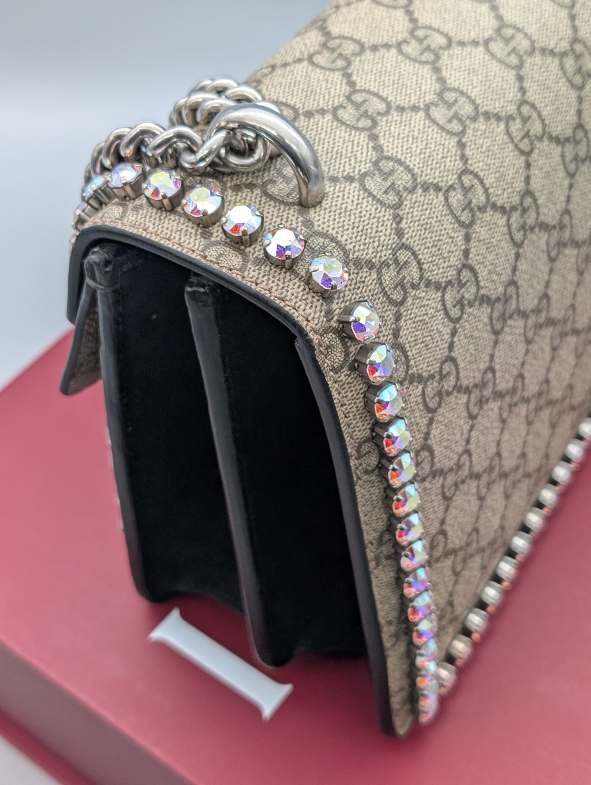 Gucci Dionysus GG Supreme Small Crystal Umhängetasche Schultertasche #784