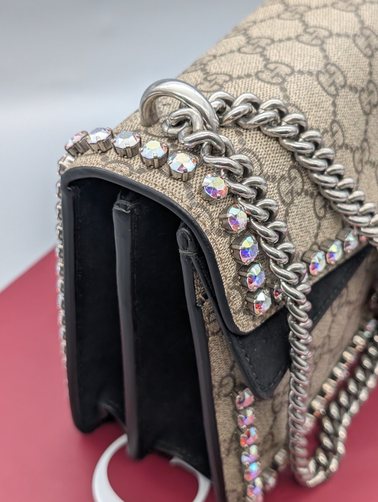 Gucci Dionysus GG Supreme Small Crystal Umhängetasche Schultertasche #784