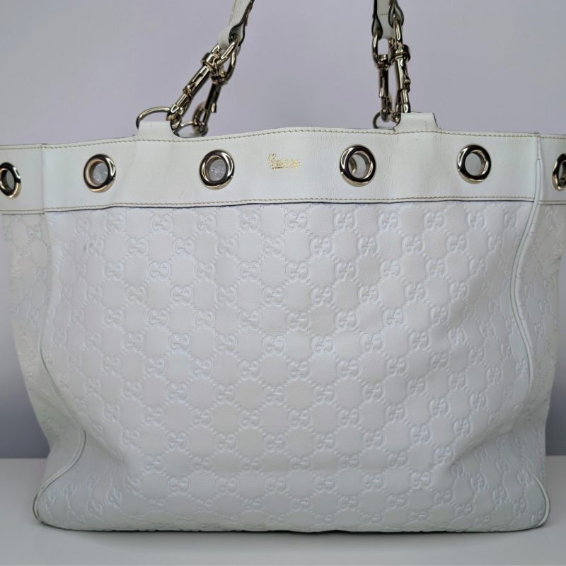 Gucci Guccissima Tote Bag – Weiß – 36 x 34 x 14 cm – Klassisches Monogramm #3076