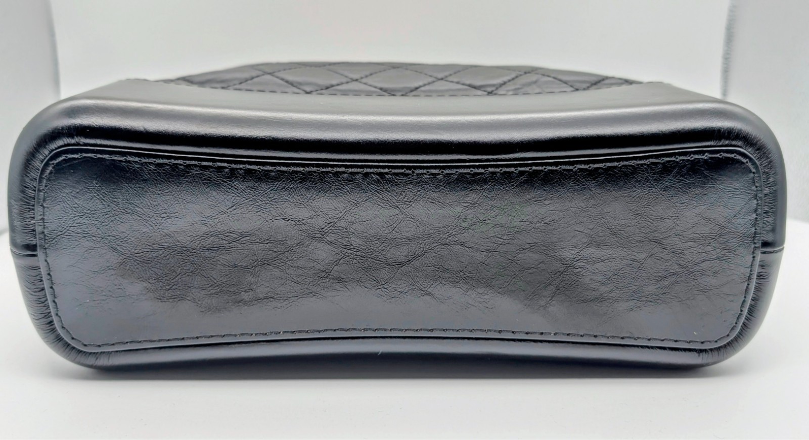 CHANEL Schultertasche Schwarz Leder Gesteppte Gabrielle Tasche #3085