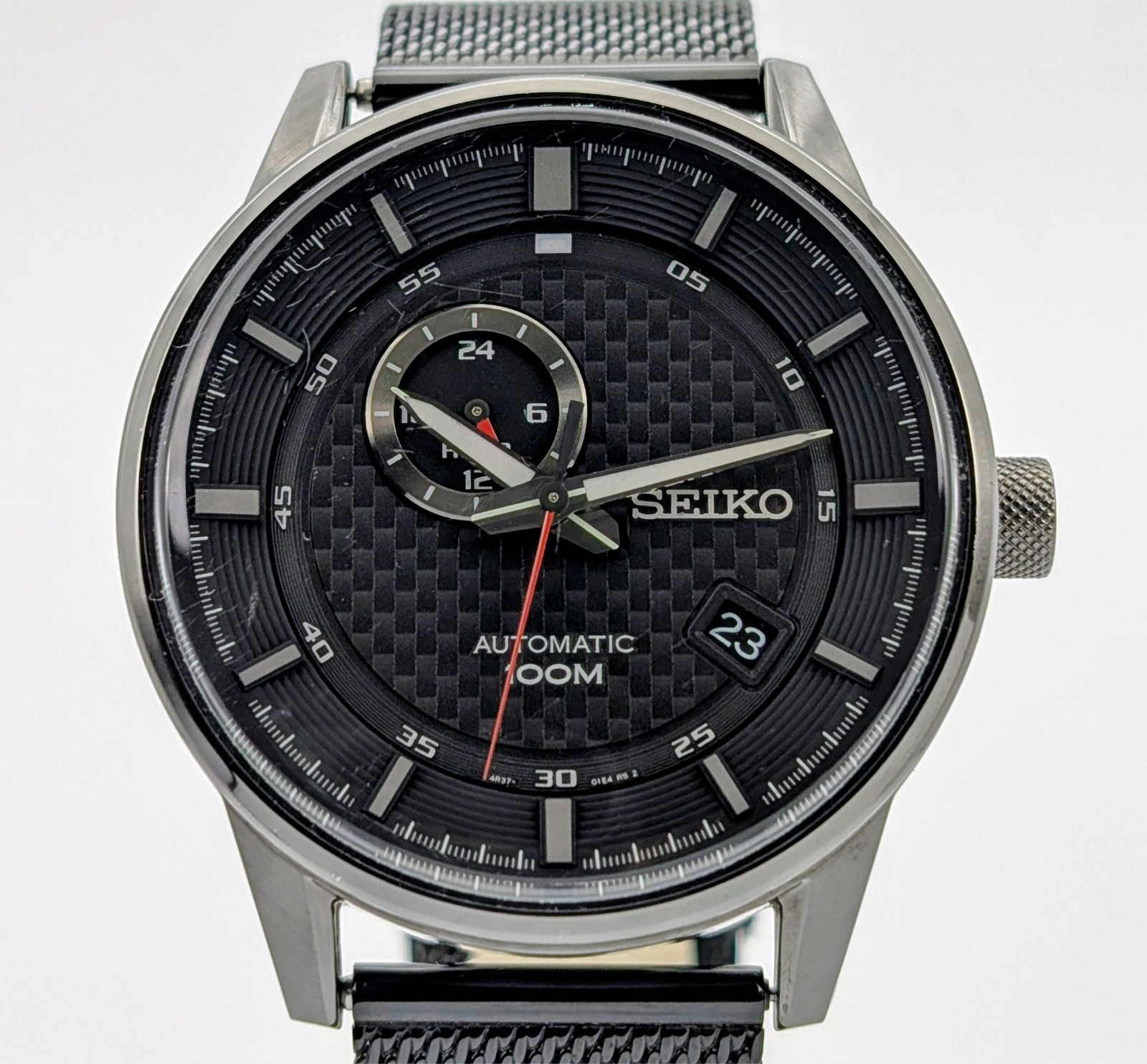SEIKO Automatic Black Nylon 4R37-01H0 – Ø42mm Herrenuhr #3122