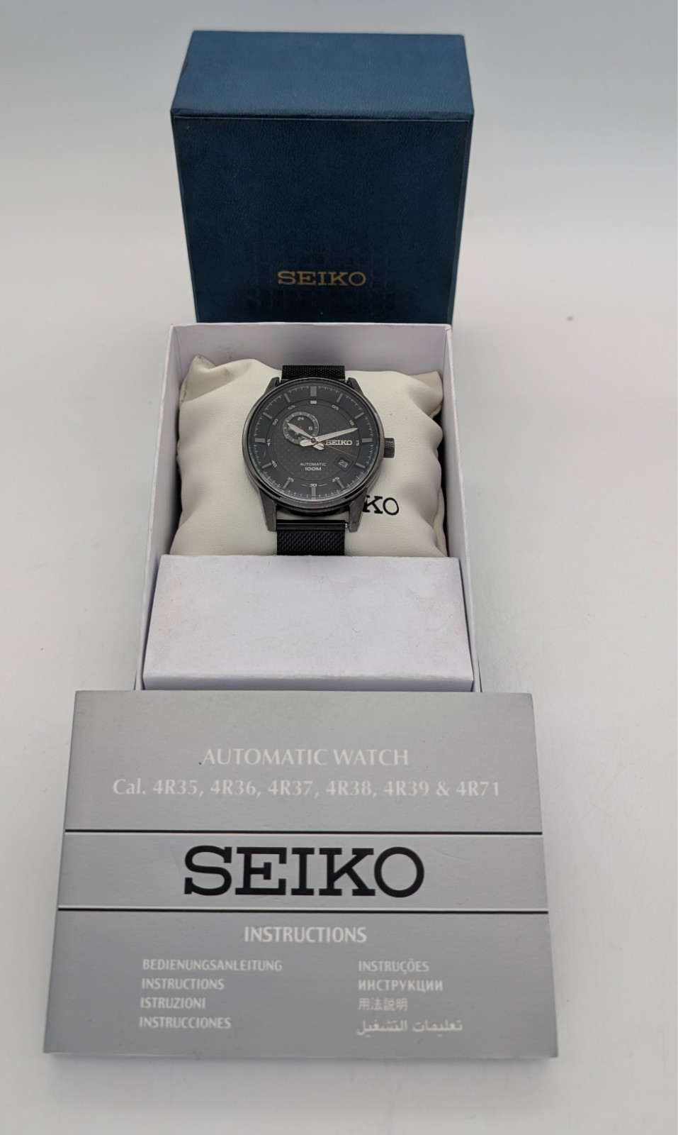 SEIKO Automatic Black Nylon 4R37-01H0 – Ø42mm Herrenuhr #3122